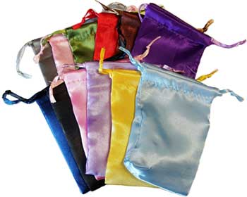 12 pk 4" x 5" Satin pouches mixed colors